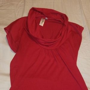 Cowl neck tee shirt
